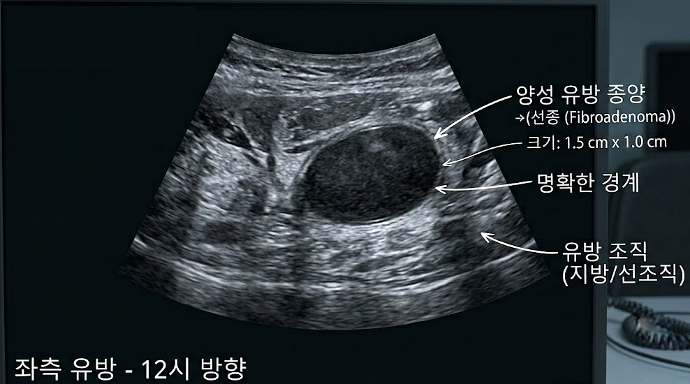 유방초음파에서 발견된 양성 종양, 그래도 추적 검사가 필요한 이유는? 관련 해부 구조 그림